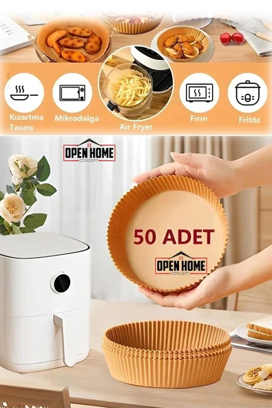 50 Adet Tek Kullanımlık Pişirme Kağıdı Yuvarlak Tabak Model ürün görseli 1