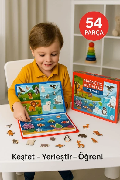 Hayvanları Tanı – Mıknatıslı Eğitici Set – 54 Parça ürün görseli 1