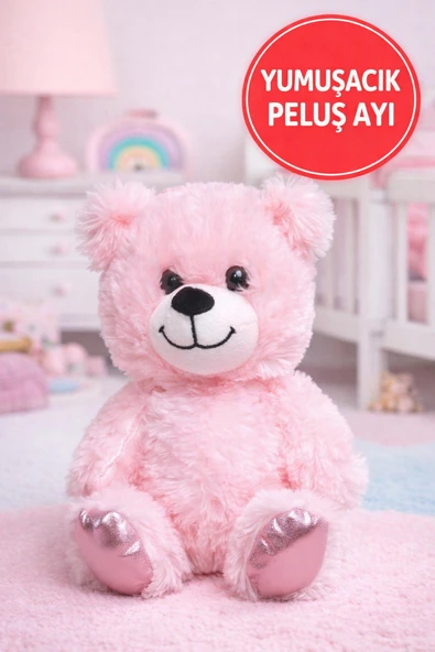 Pembe Peluş Ayıcık Oyuncak – Yumuşacık Sevimli Ayı, Çocuk & Sevgili Hediyesi ürün görseli 1
