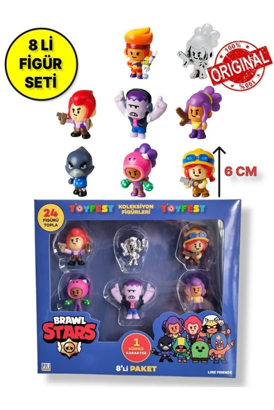 Brawl Star 8 Li Figür Seti - Model 3 - (AMBER CROW) ürün görseli 1