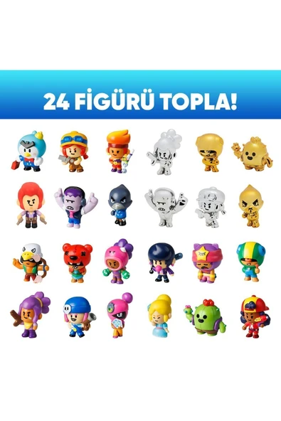 8 li Brawls Star  Figür Seti  - Model 3 - (Amber + Crow) - Resim 4