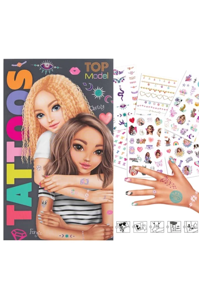 TOP Model Çocuk Geçici Dövme Seti – 4 Sayfa Renkli Su ile Transfer Tattoo Sticker Kit ürün görseli 1