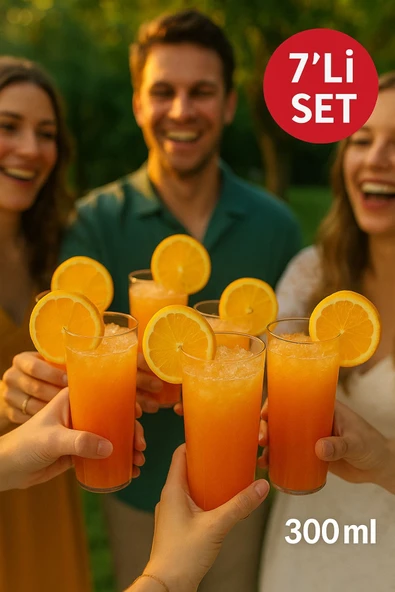 7’li Set Plastik Kokteyl, Meşrubat Bardağı - Parti, Düğün, Davet ve Organizasyon Bardağı 300 ml ürün görseli 1