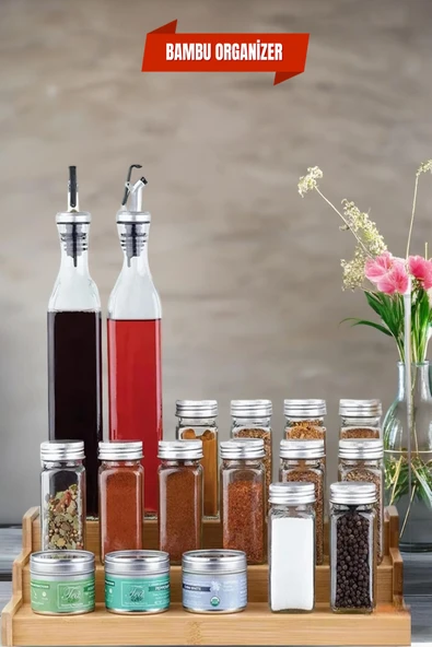 Bambu 3 Katlı Stand Organizer, Baharatlık Düzenleyici ürün görseli 1