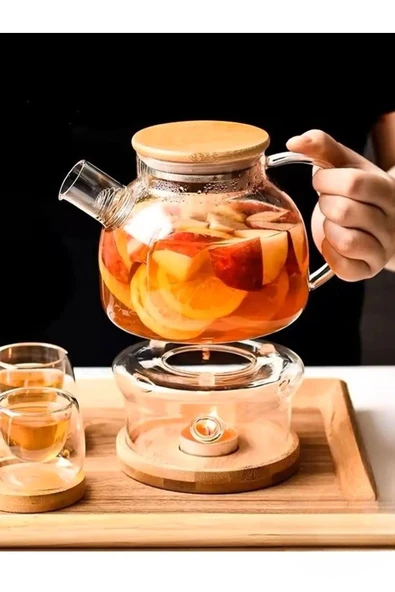 Bambu Kapaklı Demlik 1000 ml - Resim 4