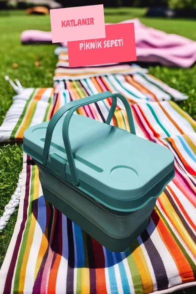 17 Litre Yeşil Piknik Çantası - Piknik Sepeti - Kamp Sepeti ürün görseli 1
