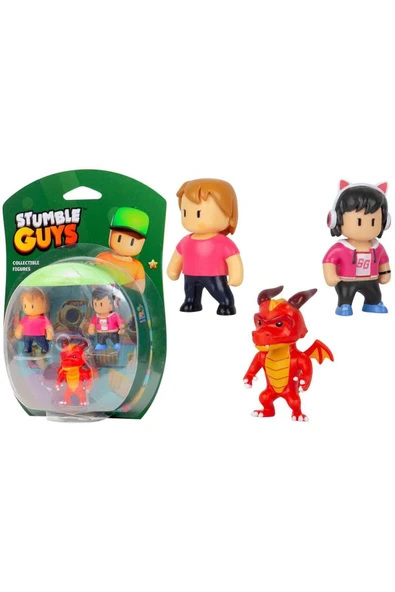 Stumble Guys 3’lü Figür Seti - Ms Stumble – Gamer Gina – Inferno Dragon ürün görseli 1