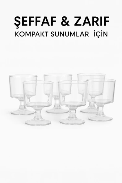 6 Adet Şık Ayaklı 50 ML Tekila & Tatlı Bardağı - Resim 4