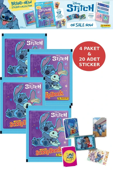 4 Paket Stitch Panini Süper ScrapBook Çıkartma 20 Adet Sticker ürün görseli 1