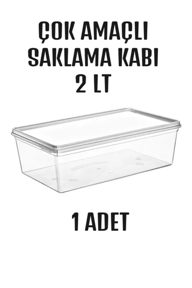 1 Adet Kendinden Kapaklı Derin Dondurucuya Uygun Saklama Kabı 2 Lt ürün görseli 1
