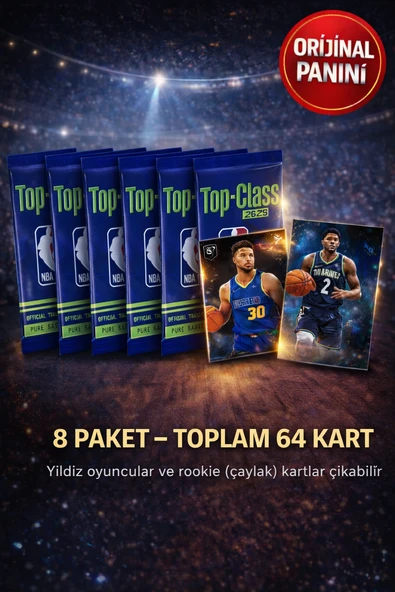 Panini Nba Top Class 2024 Koleksiyonluk Basketbolcu Kartları + 8 Paket (64 Adet Kart) ürün görseli 1
