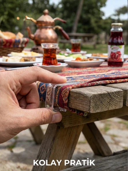 4’lü Set Şeffaf Masa Örtüsü Mandalı - Resim 5