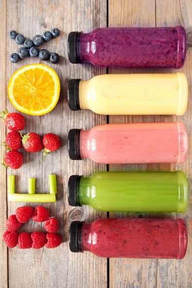 5 Adet Smoothie Detoks Şişesi Şeffaf Plastik Sızdırmaz Kapak Köşeli Meyve Suyu Şişesi 250 ML ürün görseli 1