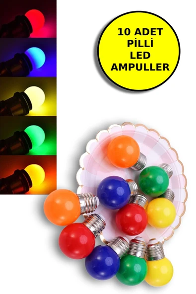10 Adet Dış Mekan Peri Işıkları Turuncu Ev Dekoru Festoon Işıkları Dış Mekan Ampulü Renkleri ürün görseli 1
