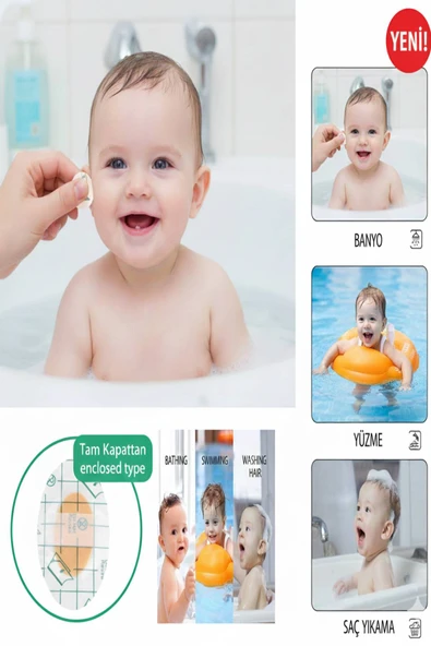 Su Geçirmez Yapışkanlı Bebek Kulak Koruyucu Bant 10’lu – Banyo & Yüzme İçin ürün görseli 1