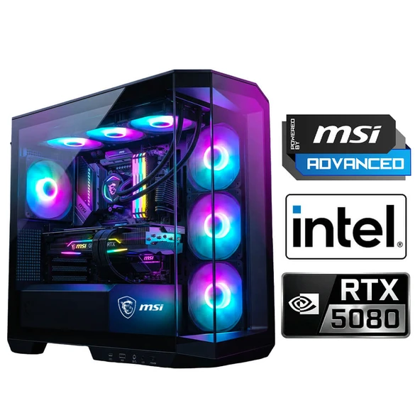Xaser Velox x690 i9 14900KF 32GB DDR5 Ram 1TB M.2 NVMe SSD 16GB RTX5080 Sıvı Soğutmalı Msı Oyuncu OEM Paket ürün görseli 1