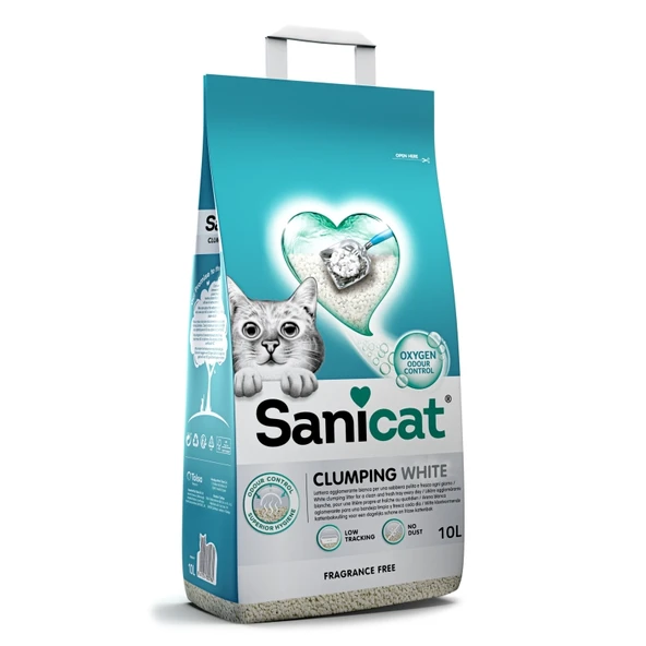 Sanicat Clumping White Kokusuz Kedi Kumu 10 L ürün görseli 1