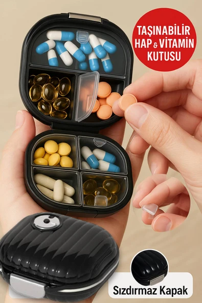 Siyah Mini İlaç Kutusu - Resim 2
