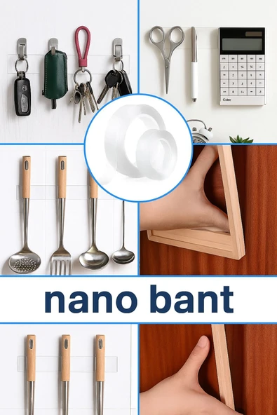 2 Metre Çift Taraflı NanoFix Şeffaf Güçlü Bant - Resim 4