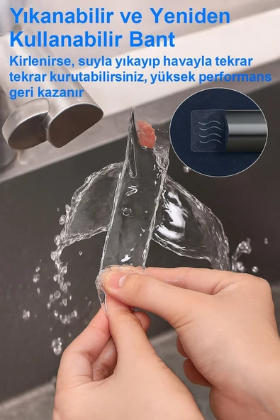 2 Metre Çift Taraflı NanoFix Şeffaf Güçlü Bant - Resim 6