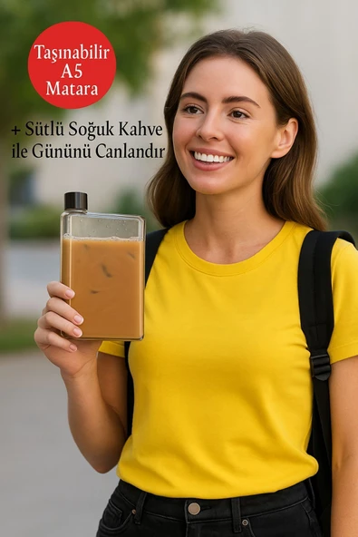 Flexibottle A5 – Soğuk Kahve, Su, Meyve Suyu, Smoothie Taşıma Için Çok Amaçlı Şeffaf Defter Matara ürün görseli 1