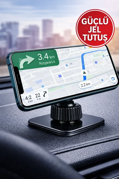 Jel Yapışkanlı Araba Telefon Tutucu – Torpido Tipi, Güçlü Tutuş, Navigasyon Standı ürün görseli 1