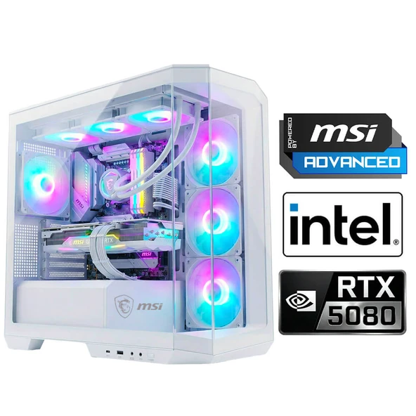 Xaser Velox x700 i9 14900KF 32GB DDR5 Ram 1TB M.2 NVMe SSD 16GB RTX5080 Sıvı Soğutmalı Msı Oyuncu OEM Paket ürün görseli 1