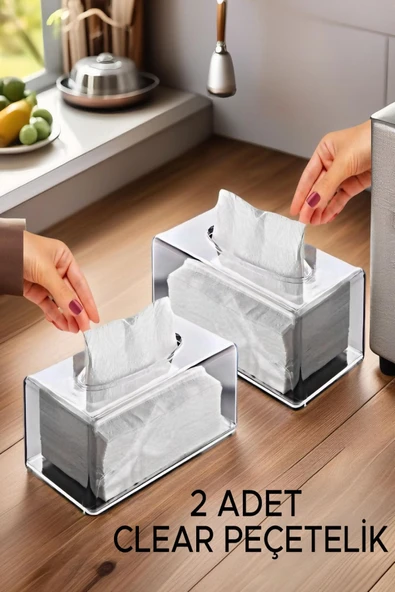 2'li Set Clear Peçete Organizeri ürün görseli 1