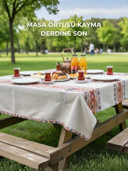 4’lü Set Şeffaf Masa Örtüsü Mandalı - Resim 2