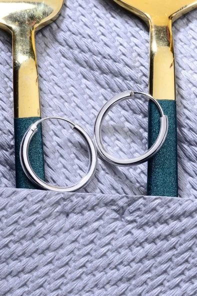 925 Ayar Gümüş Trend Halka Küpe 2mm - 20mm ürün görseli 1