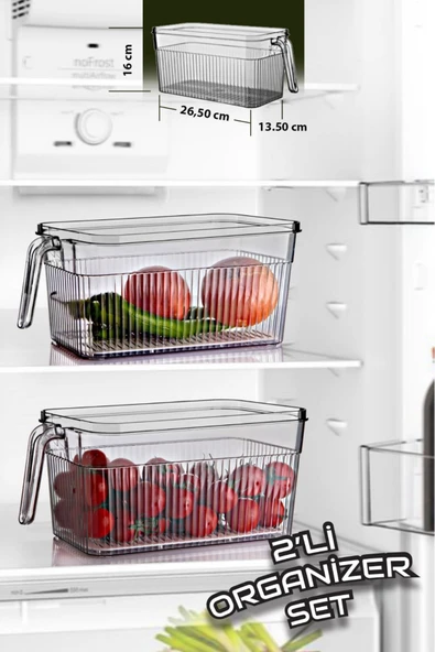 2'li Kulplu Süzgeçli Dolap içi Düzenleyici Organizer ürün görseli 1