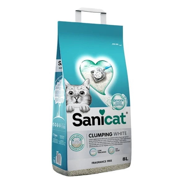 Sanicat Clumping White Kokusuz Kedi Kumu 8 L ürün görseli 1