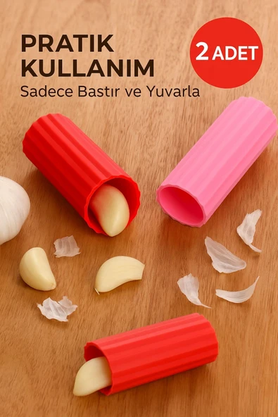 2’li Sarımsak Soyucu Rulo – Silikon, BPA İçermez, Pratik Mutfak Yardımcısı ürün görseli 1