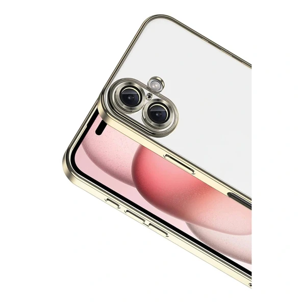 Apple İphone 17 Razer Lensli Silikon - Gold - Resim 2
