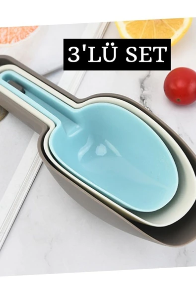 3'lü Set Un, Şeker, Erzak, Bakliyat, Deterjan Vb. Ölçü Küreği ürün görseli 1