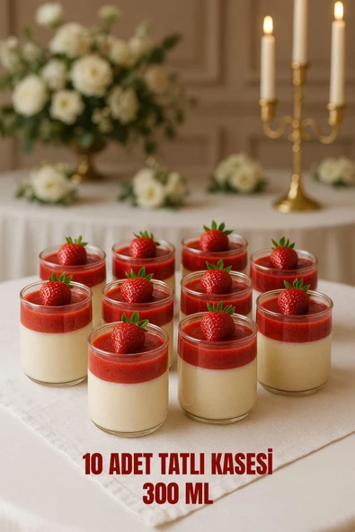 10’lu Şeffaf Sunum Kabı – 300 ml | Tatlı, Salata ve Aperatif Servisi İçin Pratik Kullanım ürün görseli 1