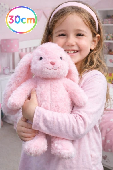 30 Cm Uzun Kulaklı Pembe Peluş Tavşan – Yumuşak Uyku Arkadaşı, Bebek ve Çocuk Oyuncağı ürün görseli 1