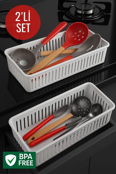 2'li Çekmece İçi Kaşıklık Sepet Organizer ürün görseli 1