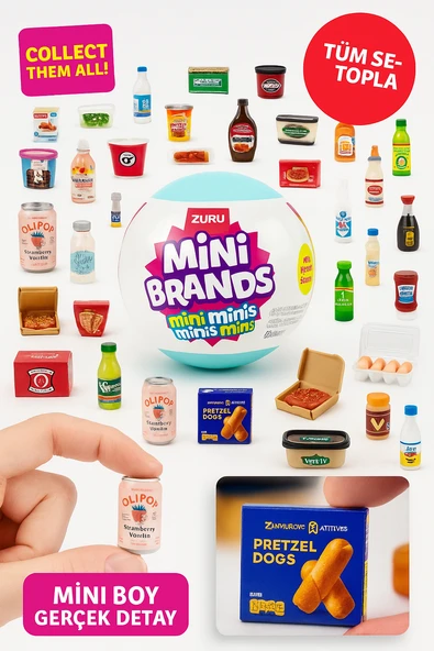 Mini Brands Mini Minis Sürpriz Kutu – 5’li Gerçekçi Mini Oyuncak Market Ürünleri ürün görseli 1