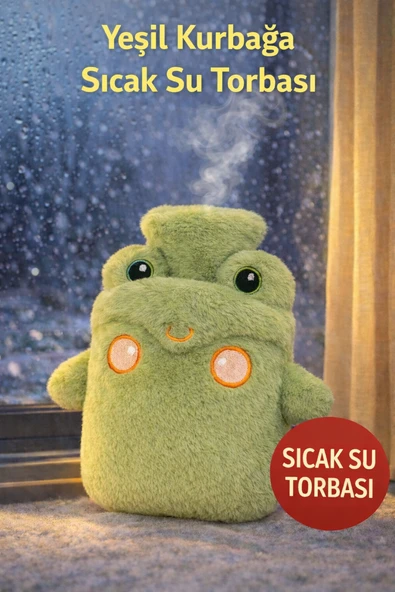 Kurbağa Peluş Sıcak Su Torbası – Yumuşak Isıtıcı Torba | Regl & Bel Ağrısı Rahatlatıcı ürün görseli 1