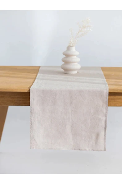 KÜTÜKhouse Doğal Keten Runner Bej 40x100 Cm ürün görseli 1