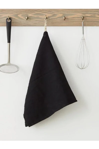 KÜTÜKhouse Siyah Keten Mutfak Havlusu 4'lü Set 45x65 cm ürün görseli 1