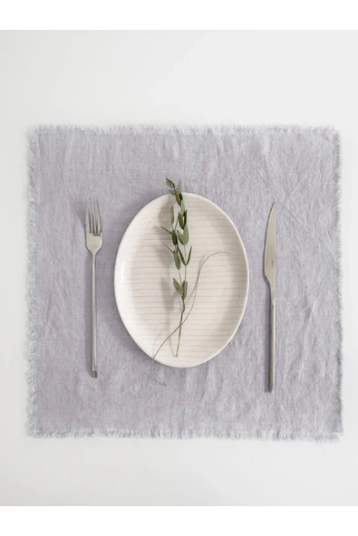 KÜTÜKhouse Püsküllü Açık Gri Amerikan Servis 2'li Set 35x45cm ürün görseli 1