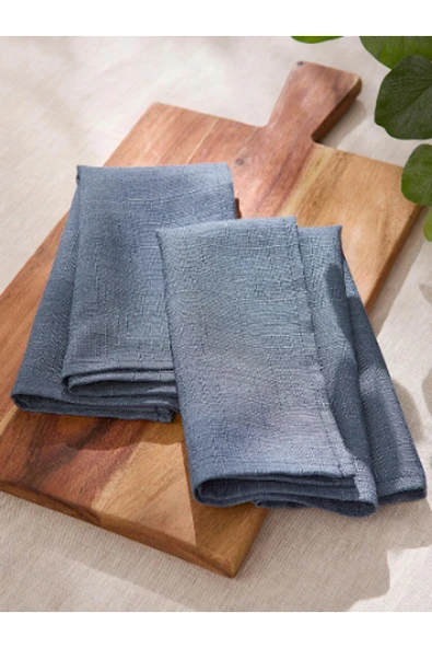 KÜTÜKhouse Naturel MAvi Kumaş Peçete 2'li Set ürün görseli 1