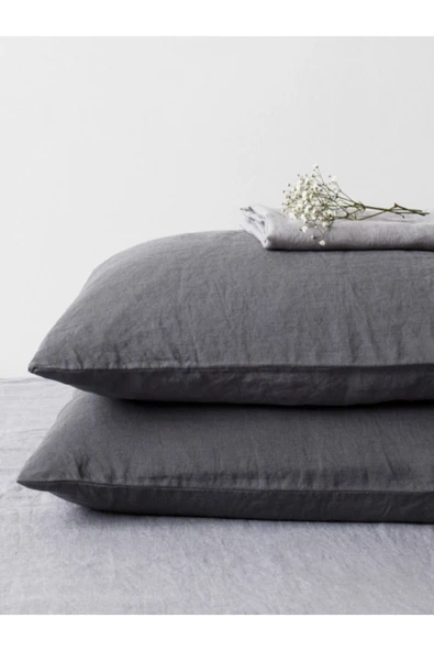 KÜTÜKhouse Koyu Gri Yastık Kılıfı 2'li Set 50x70 cm ürün görseli 1