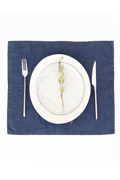 KÜTÜKhouse Lacivert Keten Amerikan Servis 2'li Set 35x45cm ürün görseli 1