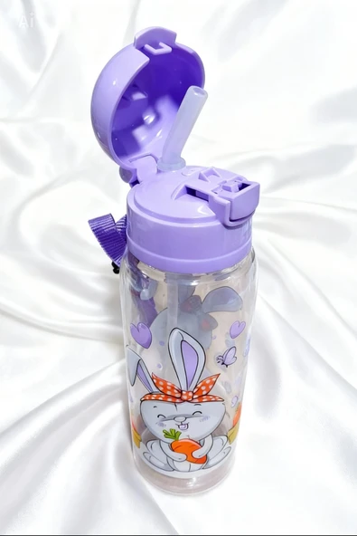 askılı pipetli 500 ml suluk/ matara - Resim 4