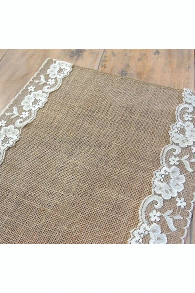 KÜTÜKhouse Runner Jüt Şerit Dantel 40x200 Cm - Resim 4
