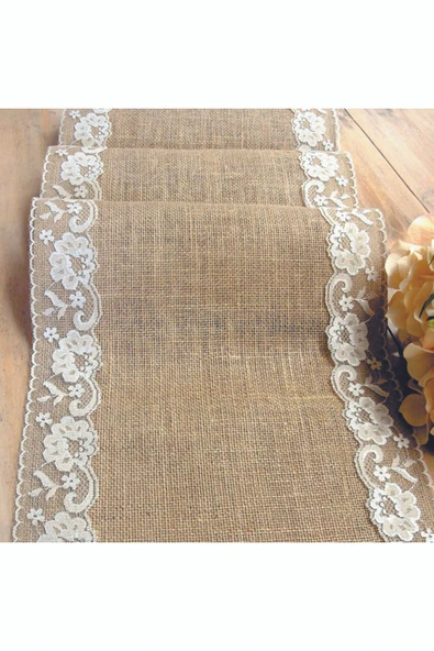 KÜTÜKhouse Runner Jüt Şerit Dantel 40x200 Cm - Resim 2