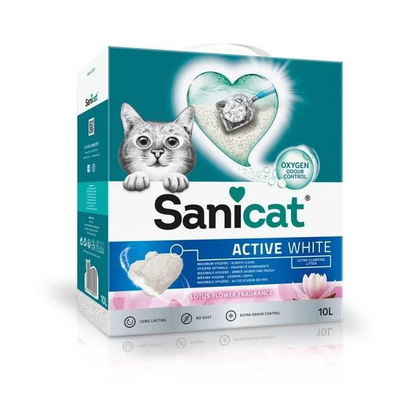 Sanicat Active White Lotus Çiçeği Kedi Kumu 10 L ürün görseli 1